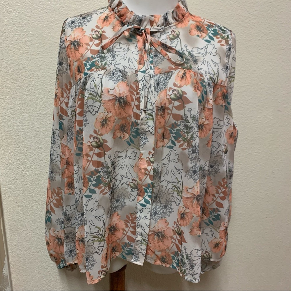 Women floral long sleeves blouse shirt